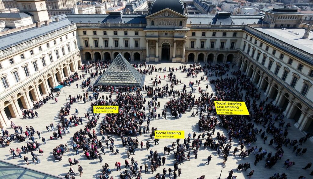 Louvre crowd control