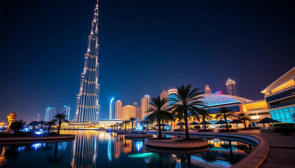 burj khalifa at night