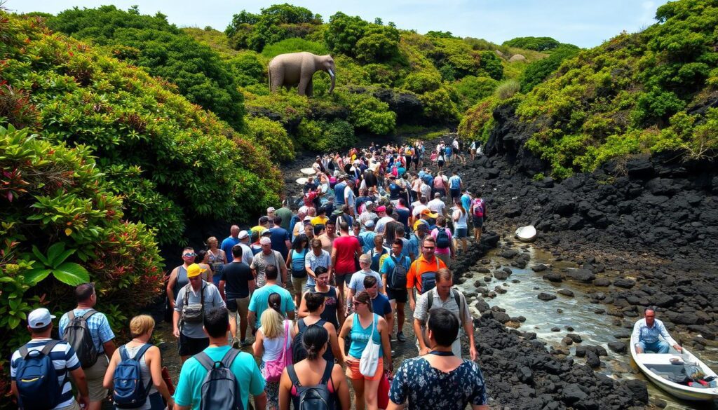 galapagos crowds