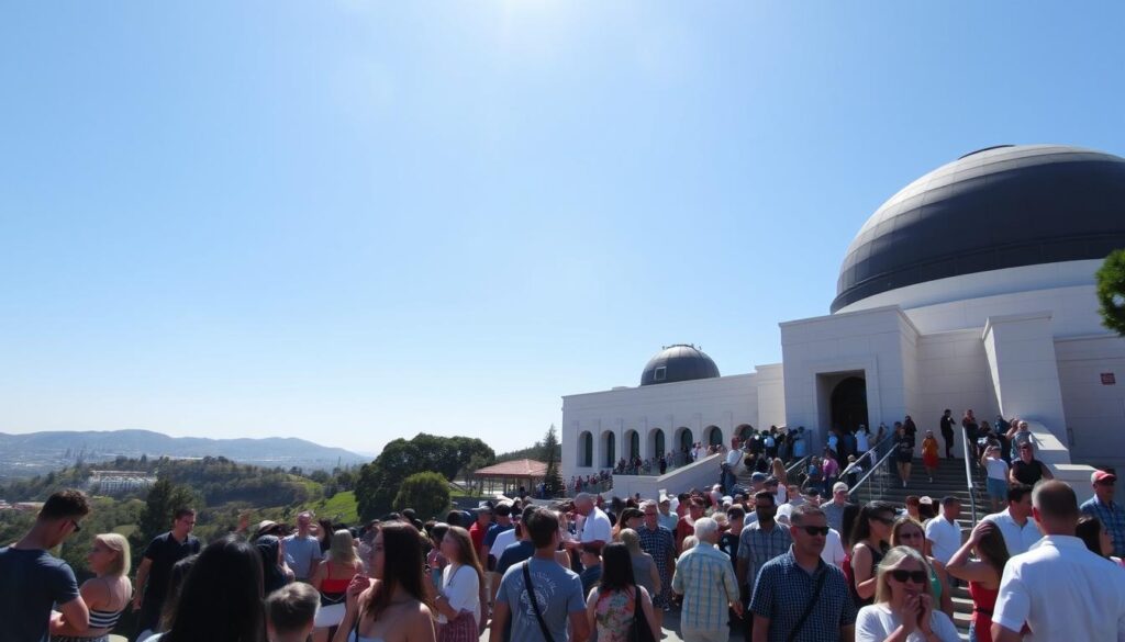 Griffith Observatory crowds