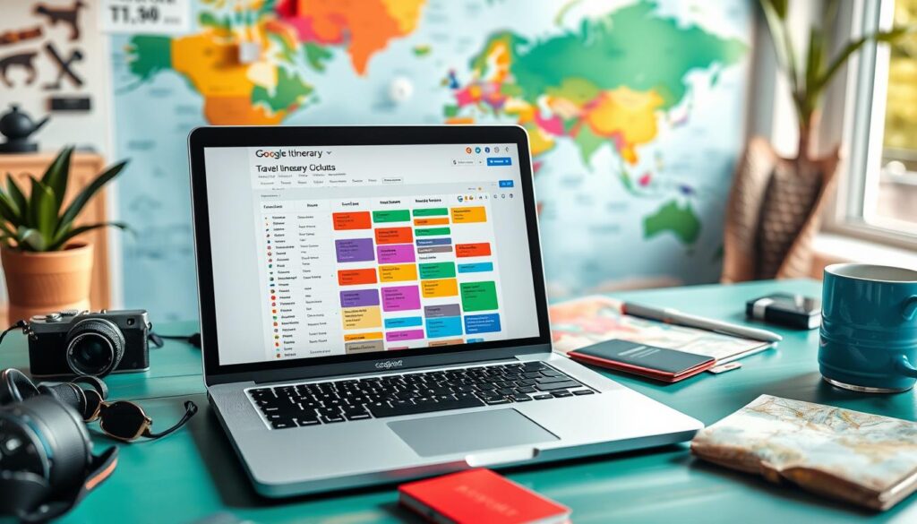 Travel Itinerary Google Sheets