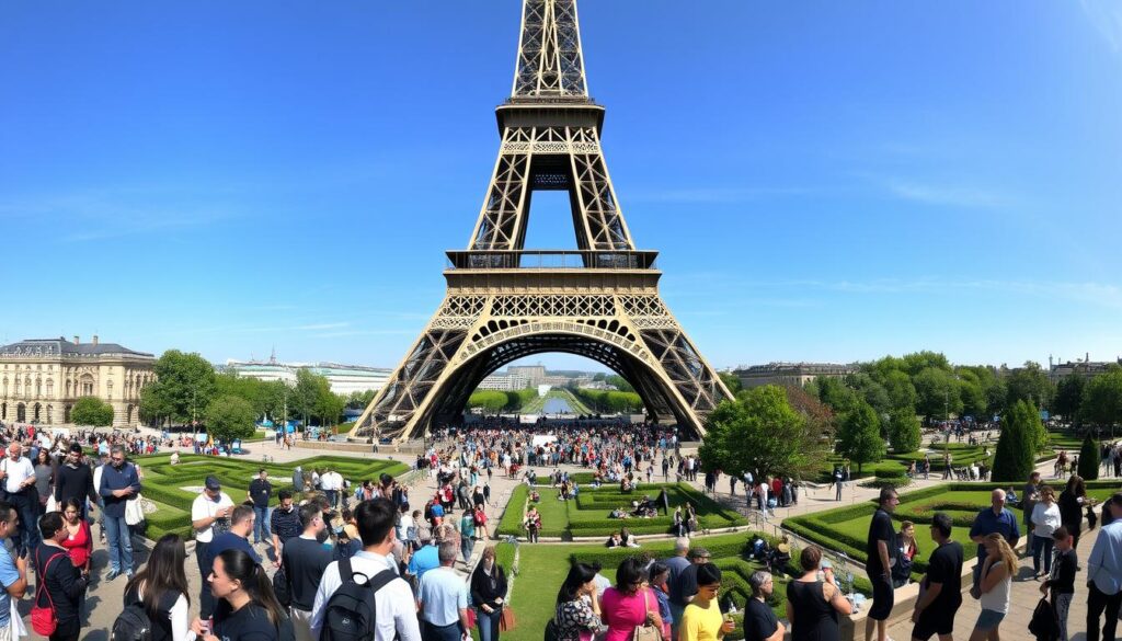 eiffel tower crowds