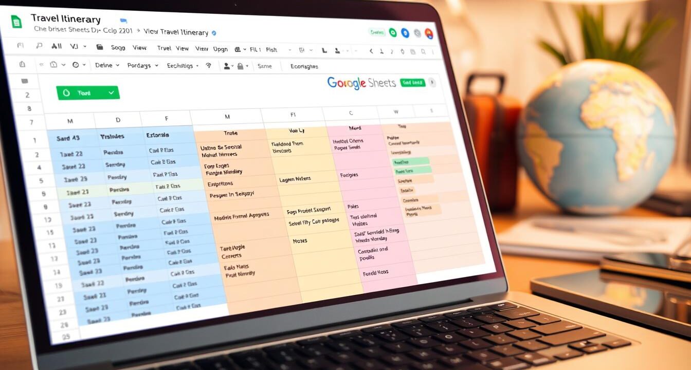 itinerary google sheets