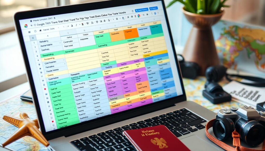 travel itinerary google sheets details